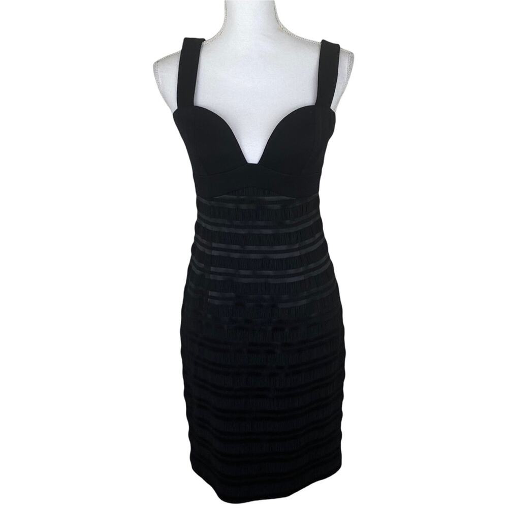 Black Halo Women's Sleeveless Sheath Cocktail Dress Black Size 6 Sweetheart Neck